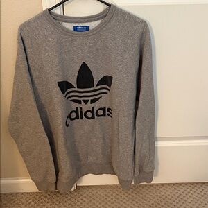 Adidas Men's Gray Crewneck Sweater
